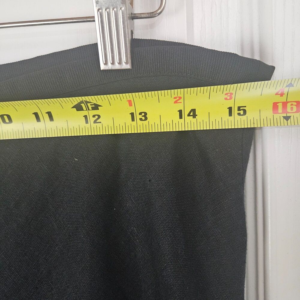 2025 J.Crew Linen Maxi Skirt Black Pull-On Side Slit Emo Beach Vacation Nights M - Picture 6 of 7